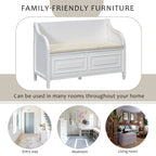 Rustic Style Solid wood Entryway Multifunctional Storage Bench with Safety Hinge