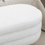 Boucle Fabric Storage Bench Bedroom Bench w/Wood Legs For Living Room