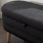 Boucle Fabric Storage Bench Bedroom Bench w/Wood Legs For Living Room