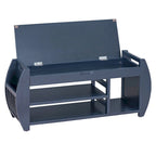 Multi Functional Storage Bench With Hidden Compartment And Open Shelf