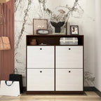 Shoe Storage Cabinet with 4 Flip Drawers, Shoe Rack Organizer with Handle Freestanding Shoe Cabinet with Anti-tip Fitting
