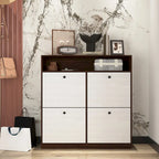Shoe Storage Cabinet with 4 Flip Drawers, Shoe Rack Organizer with Handle Freestanding Shoe Cabinet with Anti-tip Fitting