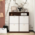 Shoe Storage Cabinet with 4 Flip Drawers, Shoe Rack Organizer with Handle Freestanding Shoe Cabinet with Anti-tip Fitting