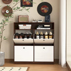 Shoe Storage Cabinet with 4 Flip Drawers, Shoe Rack Organizer with Handle Freestanding Shoe Cabinet with Anti-tip Fitting