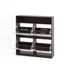 Shoe Storage Cabinet with 4 Flip Drawers, Shoe Rack Organizer with Handle Freestanding Shoe Cabinet with Anti-tip Fitting