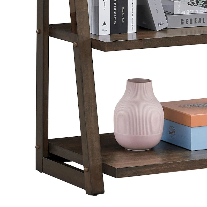5-Tier Multifunctional Ladder Shelf with Wooden Frame, Can Be Used as Storage Rack, Suitable for Living Room Study and Office
