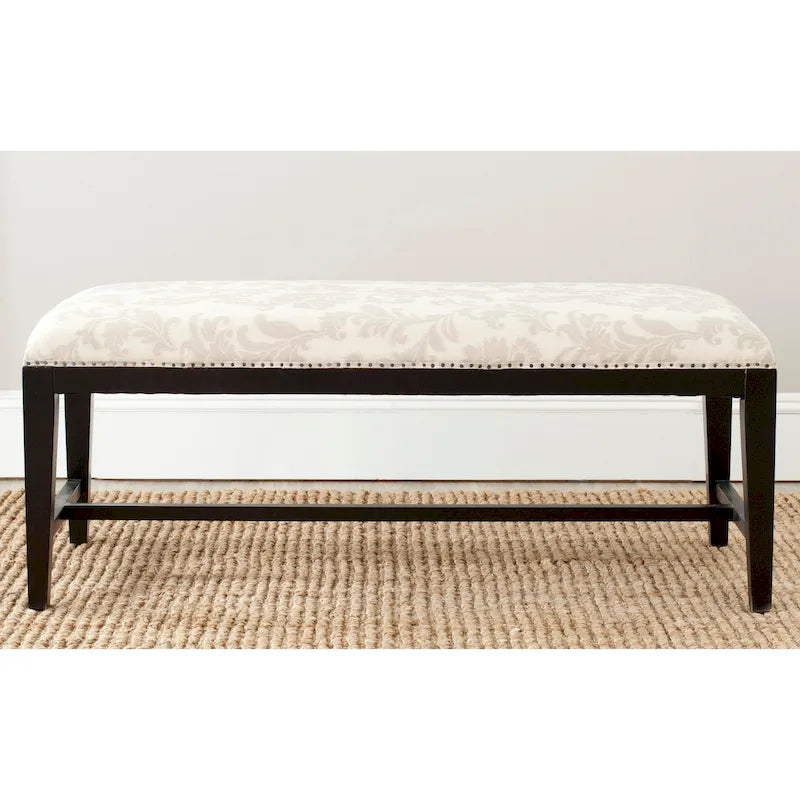 Floral Beige Bench - 46 W x 19 D x 20 H - 46Wx19Dx20H