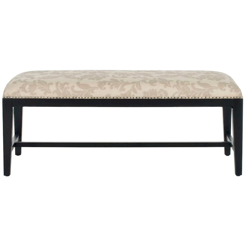 Floral Beige Bench - 46 W x 19 D x 20 H - 46Wx19Dx20H