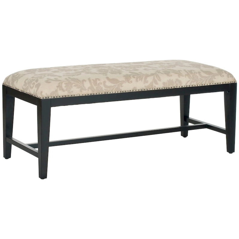 Floral Beige Bench - 46 W x 19 D x 20 H - 46Wx19Dx20H