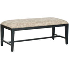 Floral Beige Bench - 46 W x 19 D x 20 H - 46Wx19Dx20H