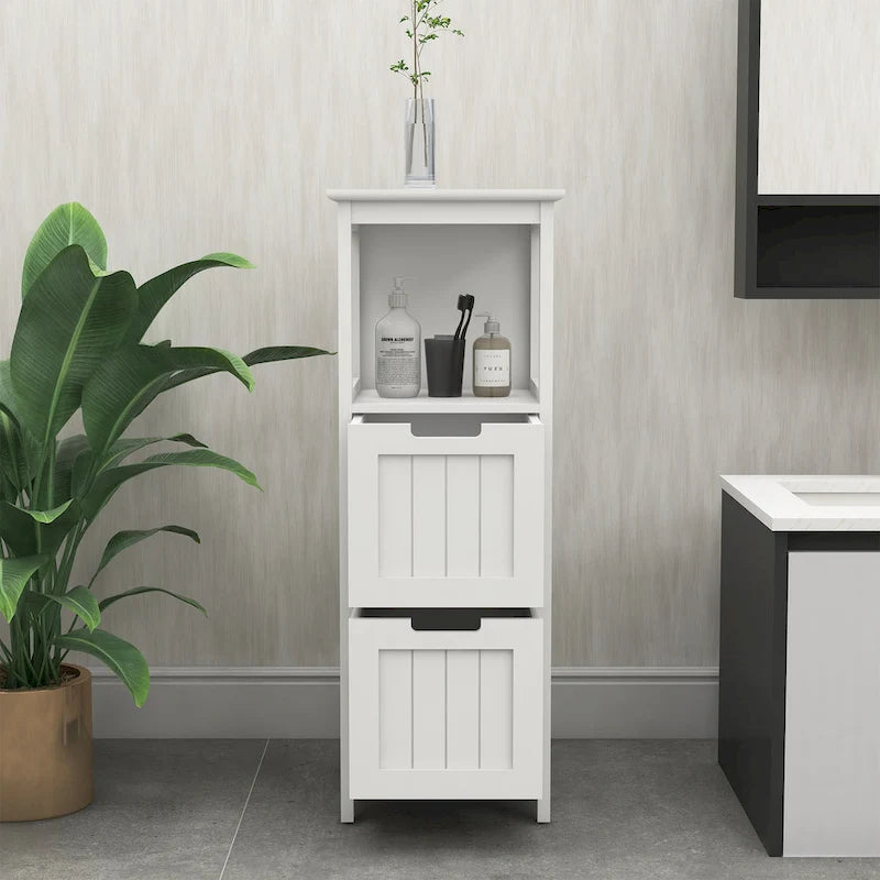 Bathroom Floor Cabinet with 2 Drawers and 1 Storage Shelf