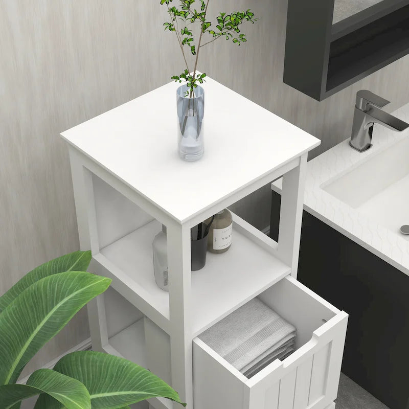 Bathroom Floor Cabinet with 2 Drawers and 1 Storage Shelf