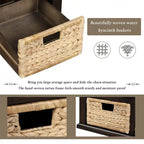 3-Drawer Storage Bench with 3 Rattan Baskets