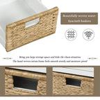 3-Drawer Storage Bench with 3 Rattan Baskets