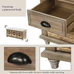 3-Drawer Storage Bench with 3 Rattan Baskets