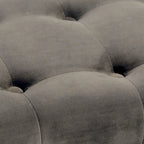 Upholstered Bench with Tufting and Shelf, Charcoal Grey