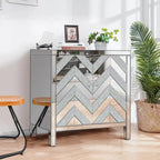 Storage Cabinet with Mirror Trim Living Room Dining Room Entryway Kitchen