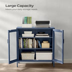 Metal Storage Cabinet with Mesh Doors - 15.7D x 31.5W x 41.3H
