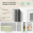 Metal Storage Cabinet with Mesh Doors - 15.7D x 31.5W x 41.3H