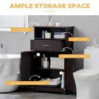Modern Bathroom Storage Cabinet Free Standing Cupboard with Drawer and Adjustable Shelf - 11.75*23.5*42.75