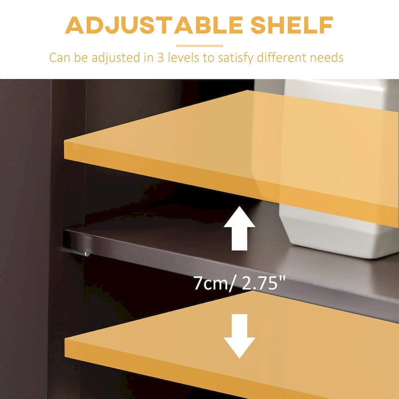 Modern Bathroom Storage Cabinet Free Standing Cupboard with Drawer and Adjustable Shelf - 11.75*23.5*42.75