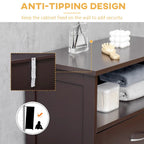 Modern Bathroom Storage Cabinet Free Standing Cupboard with Drawer and Adjustable Shelf - 11.75*23.5*42.75