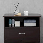 Modern Bathroom Storage Cabinet Free Standing Cupboard with Drawer and Adjustable Shelf - 11.75*23.5*42.75