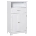 Modern Bathroom Storage Cabinet Free Standing Cupboard with Drawer and Adjustable Shelf - 11.75*23.5*42.75