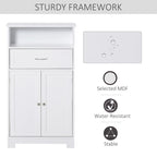 Modern Bathroom Storage Cabinet Free Standing Cupboard with Drawer and Adjustable Shelf - 11.75*23.5*42.75
