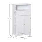 Modern Bathroom Storage Cabinet Free Standing Cupboard with Drawer and Adjustable Shelf - 11.75*23.5*42.75