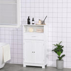 Modern Bathroom Storage Cabinet Free Standing Cupboard with Drawer and Adjustable Shelf - 11.75*23.5*42.75