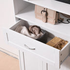 Modern Bathroom Storage Cabinet Free Standing Cupboard with Drawer and Adjustable Shelf - 11.75*23.5*42.75