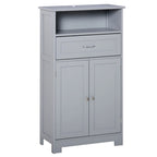 Modern Bathroom Storage Cabinet Free Standing Cupboard with Drawer and Adjustable Shelf - 11.75*23.5*42.75
