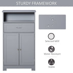 Modern Bathroom Storage Cabinet Free Standing Cupboard with Drawer and Adjustable Shelf - 11.75*23.5*42.75