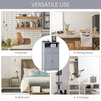 Modern Bathroom Storage Cabinet Free Standing Cupboard with Drawer and Adjustable Shelf - 11.75*23.5*42.75