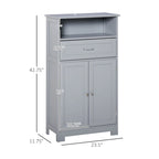 Modern Bathroom Storage Cabinet Free Standing Cupboard with Drawer and Adjustable Shelf - 11.75*23.5*42.75