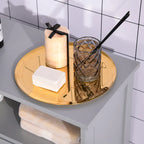 Modern Bathroom Storage Cabinet Free Standing Cupboard with Drawer and Adjustable Shelf - 11.75*23.5*42.75