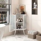 22.25 Floor Coner Cabinet with Tempered Glass Door