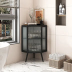22.25 Floor Coner Cabinet with Tempered Glass Door