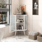 22.25 Floor Coner Cabinet with Tempered Glass Door