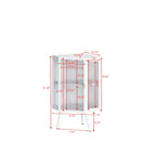 22.25 Floor Coner Cabinet with Tempered Glass Door