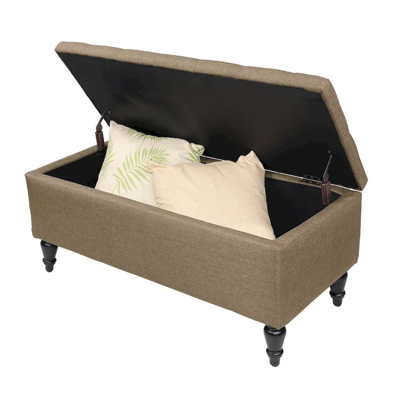 38 Fabric Upholstered Tufted Storage Bench
