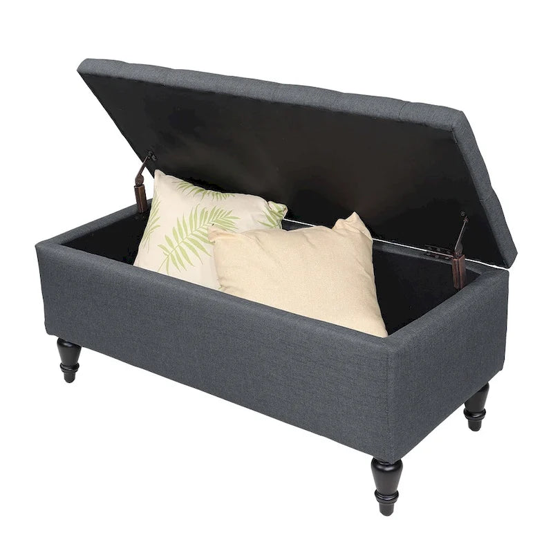 38 Fabric Upholstered Tufted Storage Bench