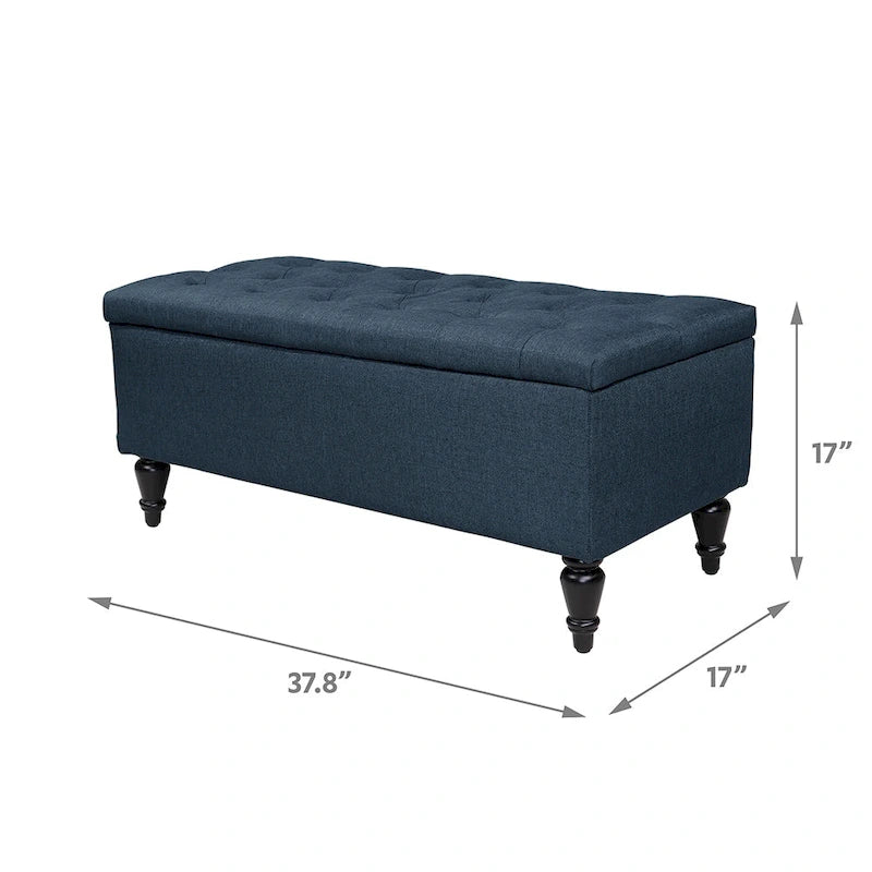 38 Fabric Upholstered Tufted Storage Bench
