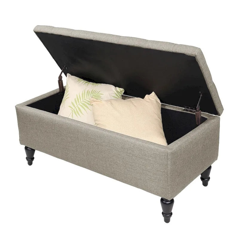 38 Fabric Upholstered Tufted Storage Bench