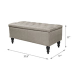38 Fabric Upholstered Tufted Storage Bench