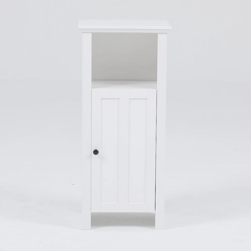 White Manufactured Wood Space-saving Bathroom Storage Cabinet