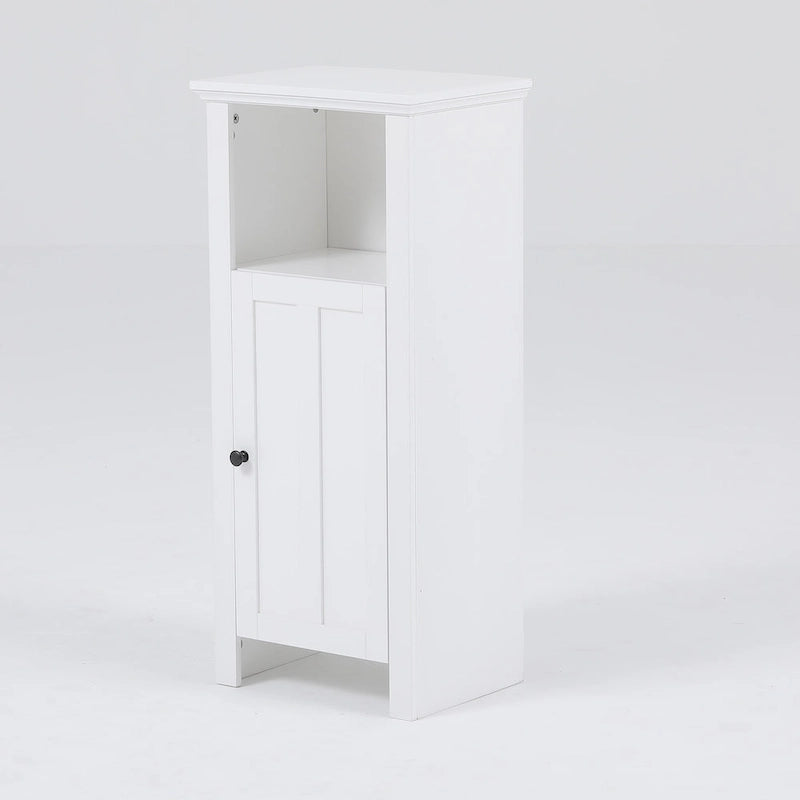 White Manufactured Wood Space-saving Bathroom Storage Cabinet