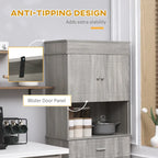 72 Kitchen Buffet with Hutch, Freestanding Pantry Cupboard with Utility Drawer, 2 Door Cabinets and Countertop, Brown