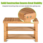 2-Tier Bamboo Shoe Bench Entryway Storage Racks - 27.5L x 11.0W x 18.0H